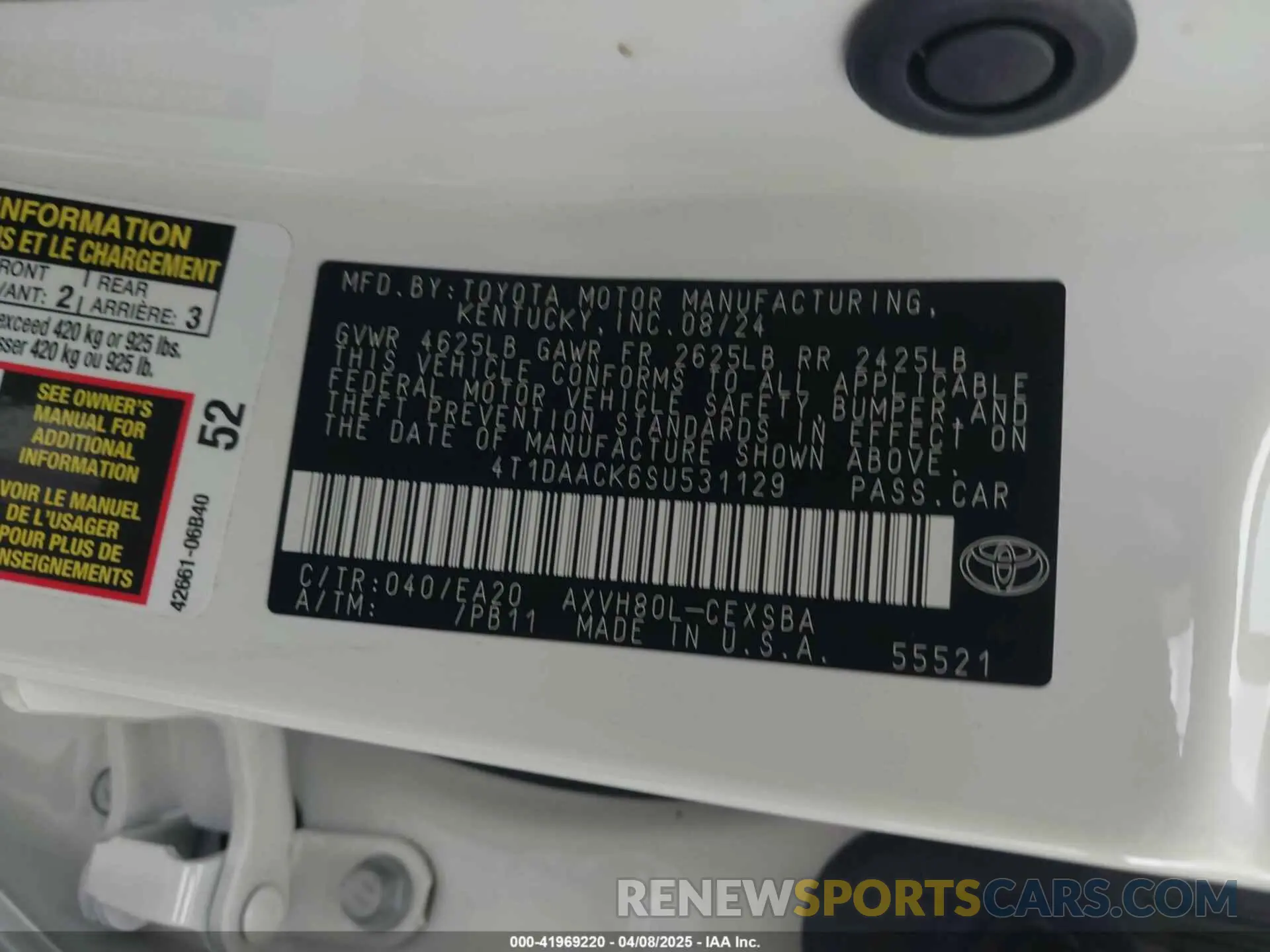 9 fotografías del automóvil dañado 4T1DAACK6SU531129 TOYOTA CAMRY 2025
