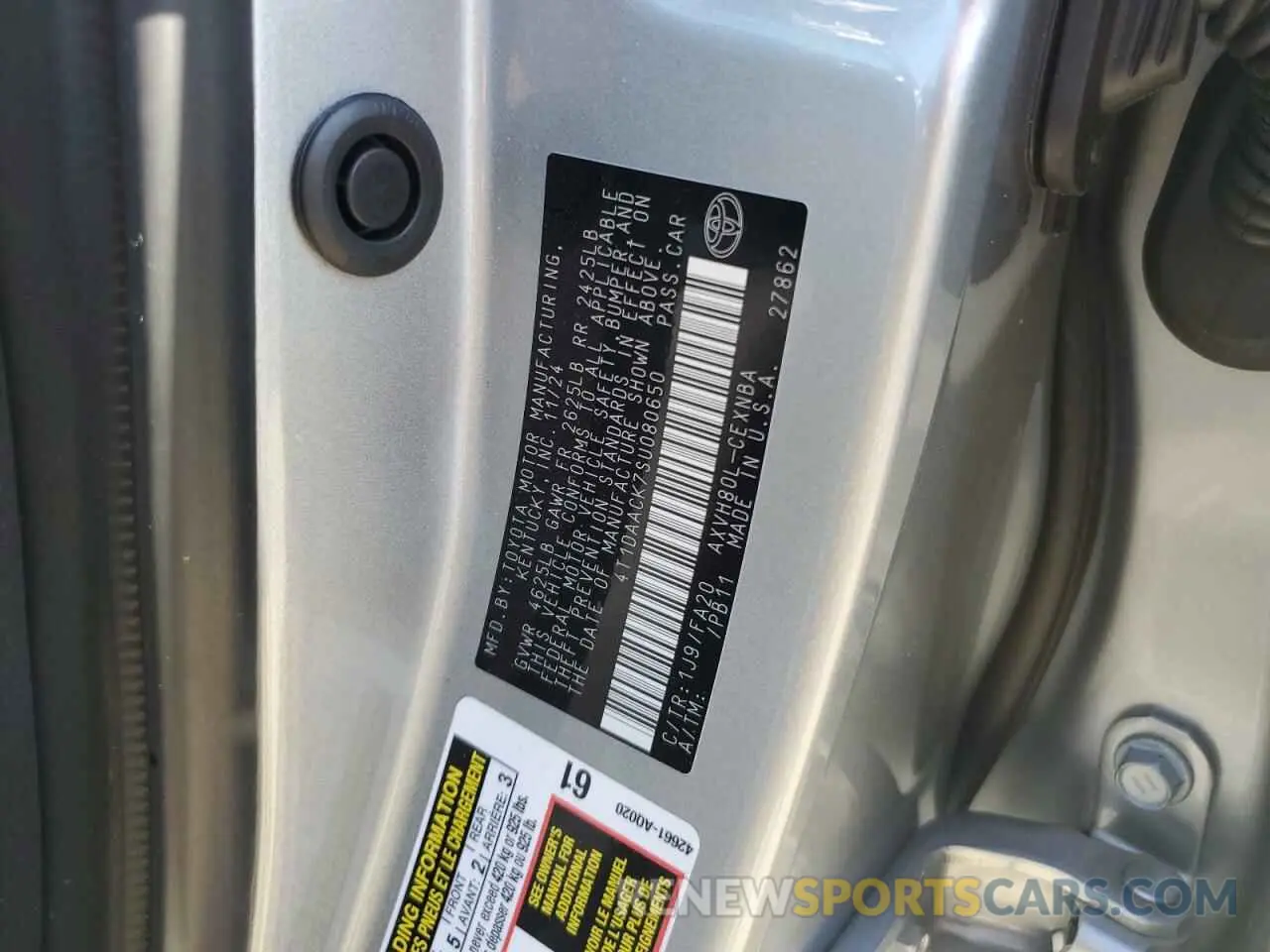 12 fotografías del automóvil dañado 4T1DAACK7SU080650 TOYOTA CAMRY 2025