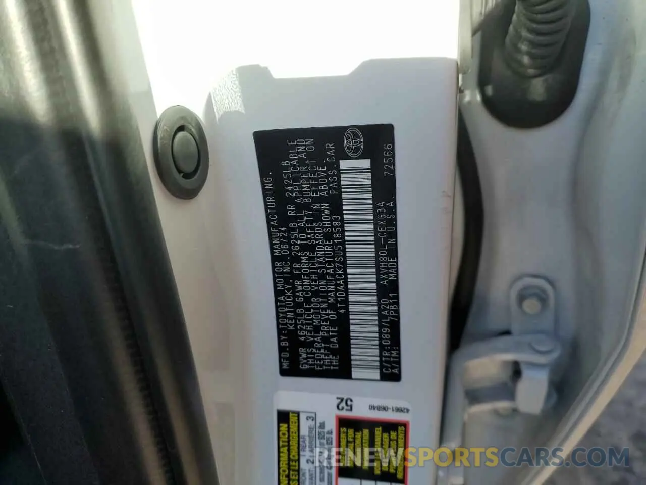12 fotografías del automóvil dañado 4T1DAACK7SU518583 TOYOTA CAMRY 2025