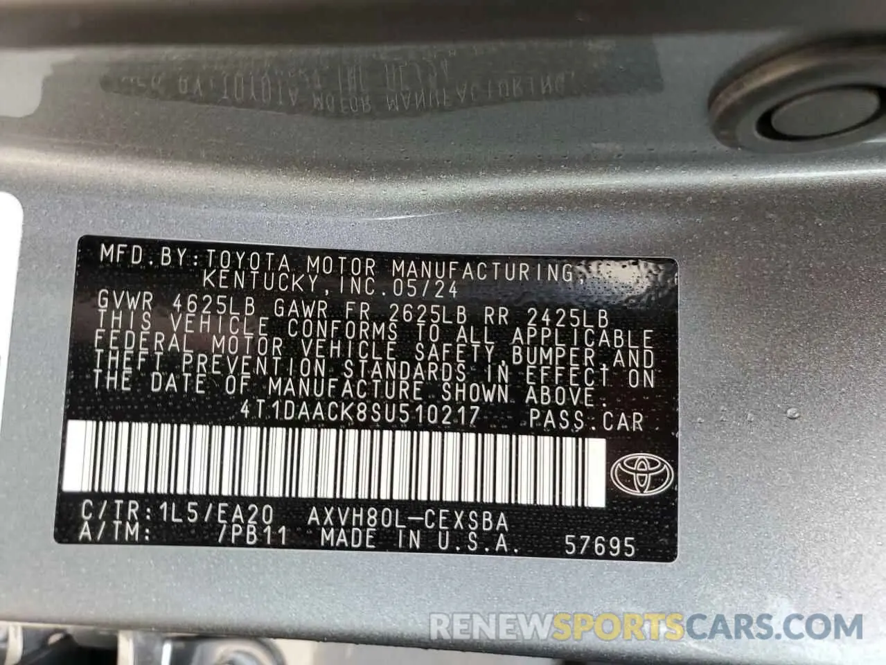 13 fotografías del automóvil dañado 4T1DAACK8SU510217 TOYOTA CAMRY 2025