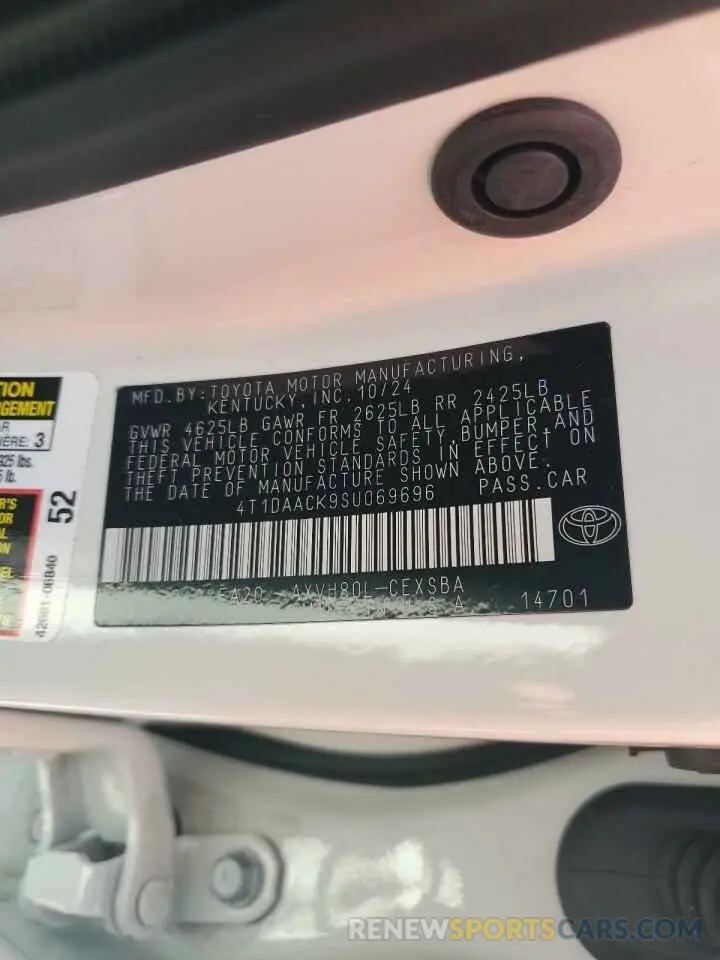 13 fotografías del automóvil dañado 4T1DAACK9SU069696 TOYOTA CAMRY 2025