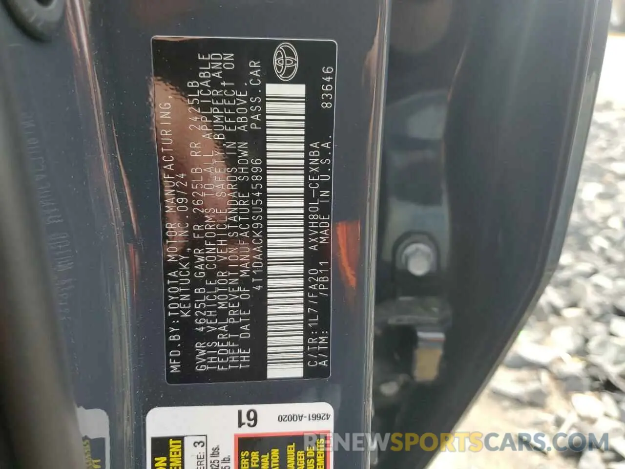 13 fotografías del automóvil dañado 4T1DAACK9SU545896 TOYOTA CAMRY 2025