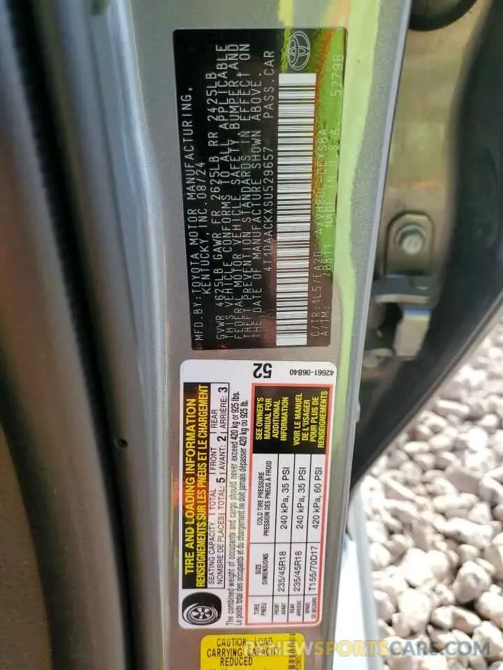 13 fotografías del automóvil dañado 4T1DAACKXSU529657 TOYOTA CAMRY 2025