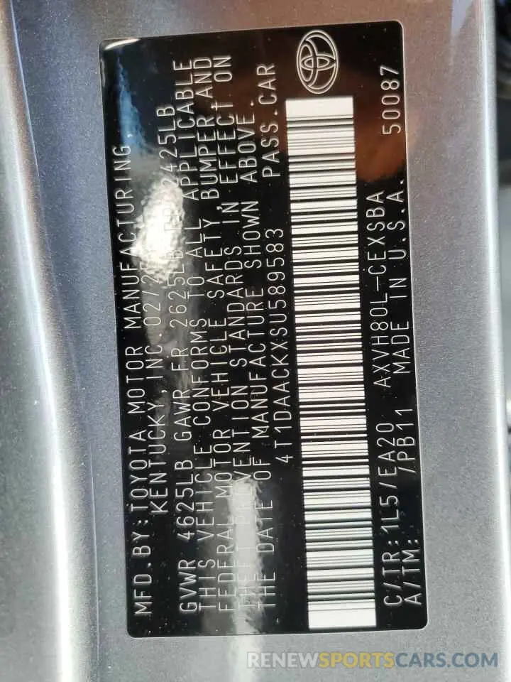 14 fotografías del automóvil dañado 4T1DAACKXSU589583 TOYOTA CAMRY 2025