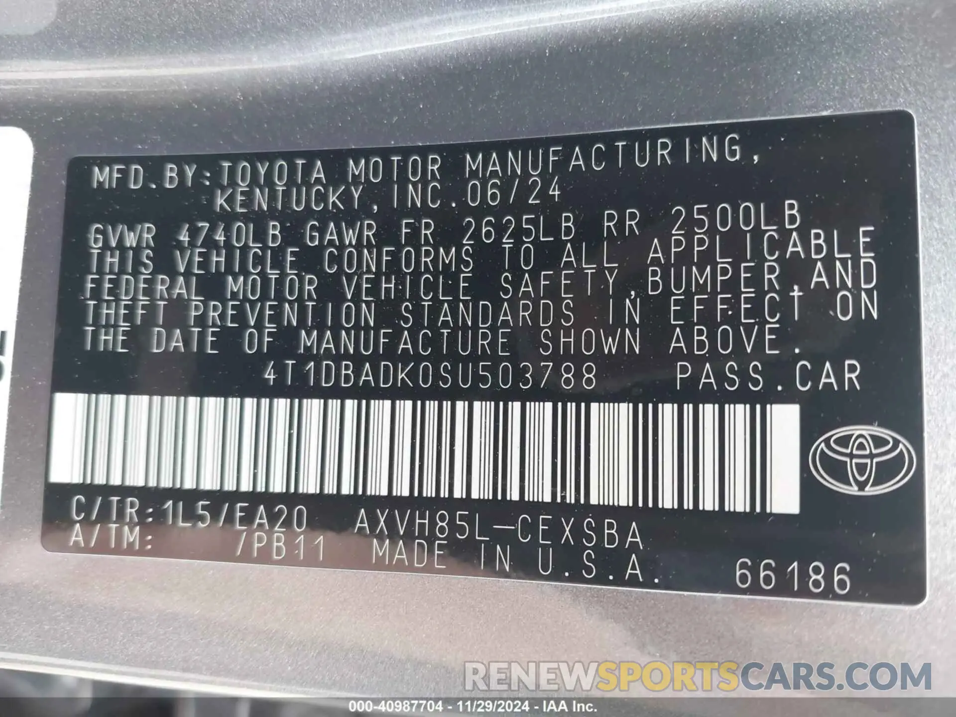 9 fotografías del automóvil dañado 4T1DBADK0SU503788 TOYOTA CAMRY 2025
