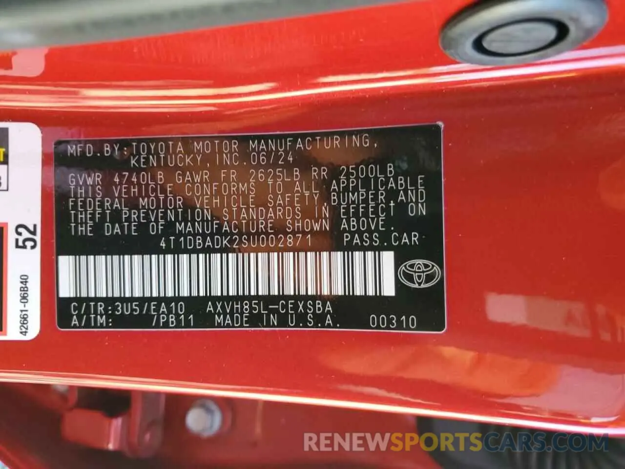 13 fotografías del automóvil dañado 4T1DBADK2SU002871 TOYOTA CAMRY 2025