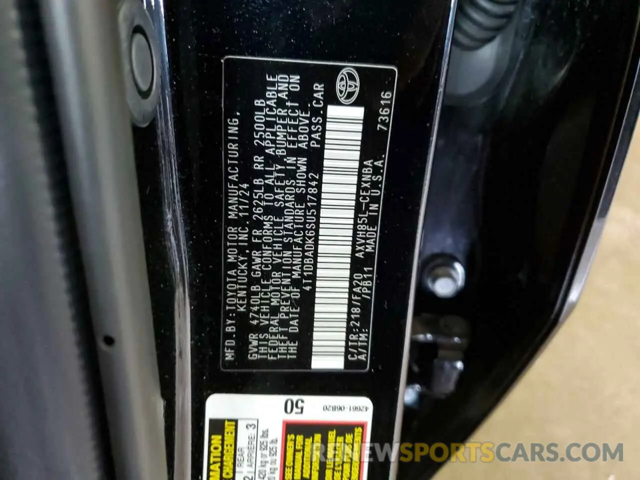 12 fotografías del automóvil dañado 4T1DBADK6SU517842 TOYOTA CAMRY 2025