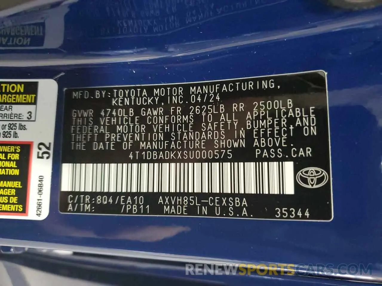 13 fotografías del automóvil dañado 4T1DBADKXSU000575 TOYOTA CAMRY 2025