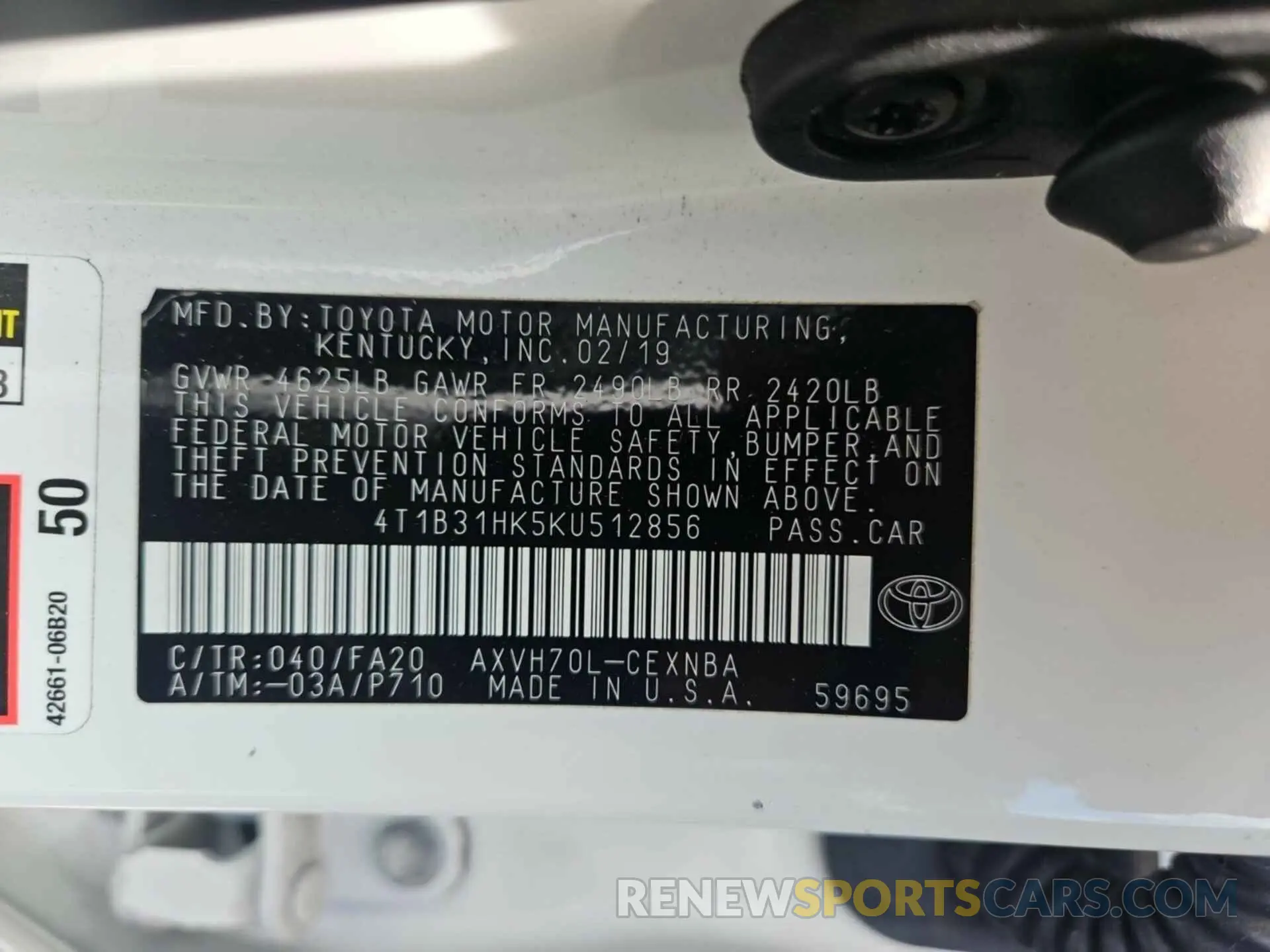 22 fotografías del automóvil dañado 4T1B31HK5KU512856 TOYOTA CAMRY HYBRID 2019