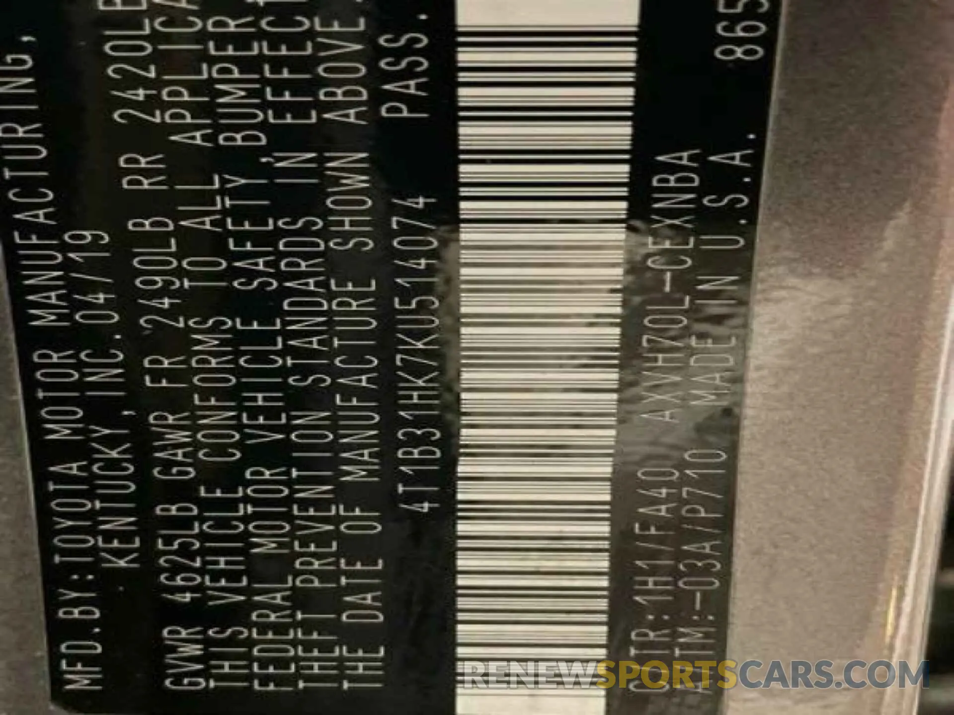 16 fotografías del automóvil dañado 4T1B31HK7KU514074 TOYOTA CAMRY HYBRID 2019