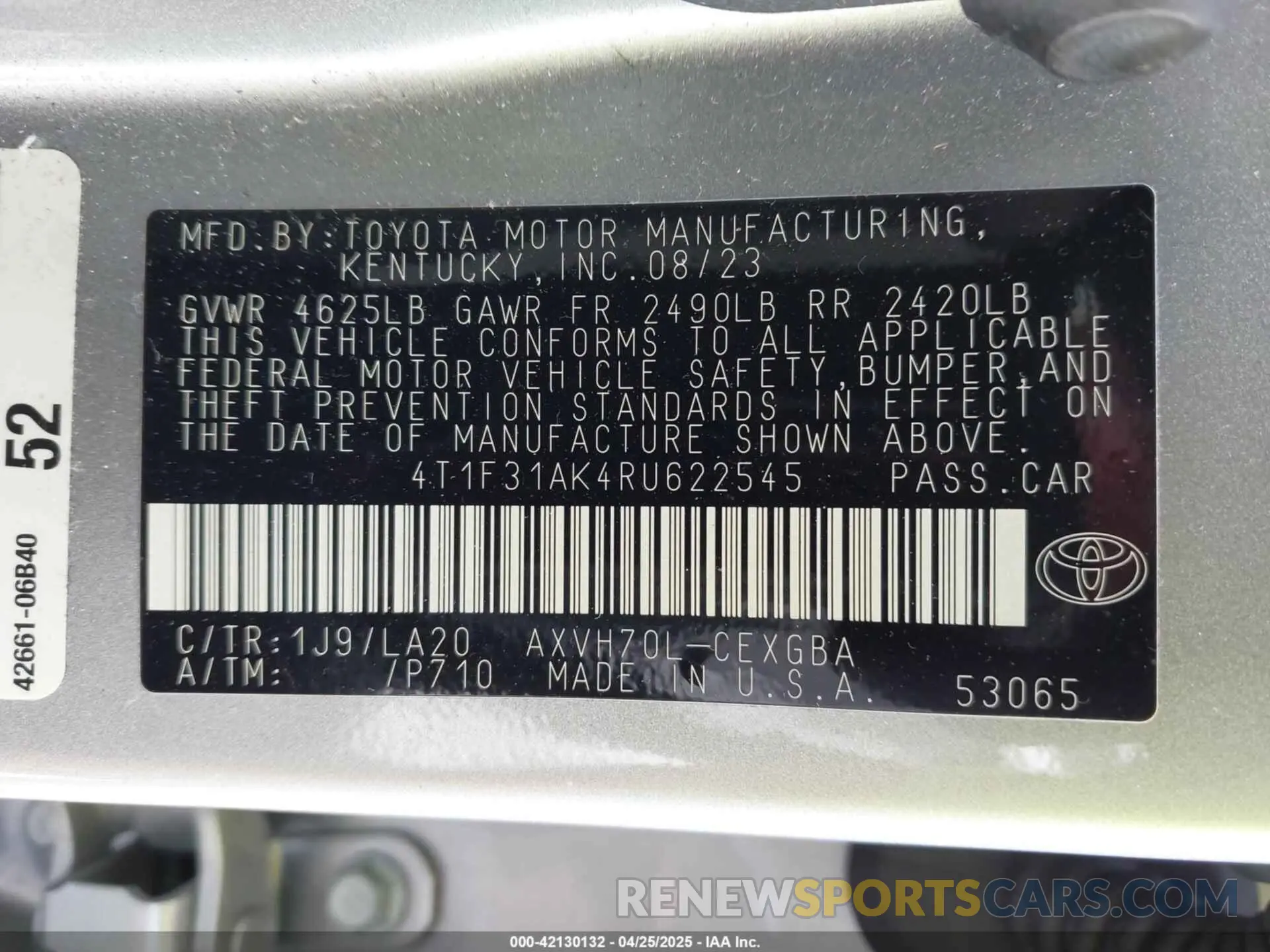 9 fotografías del automóvil dañado 4T1F31AK4RU622545 TOYOTA CAMRY HYBRID 2024