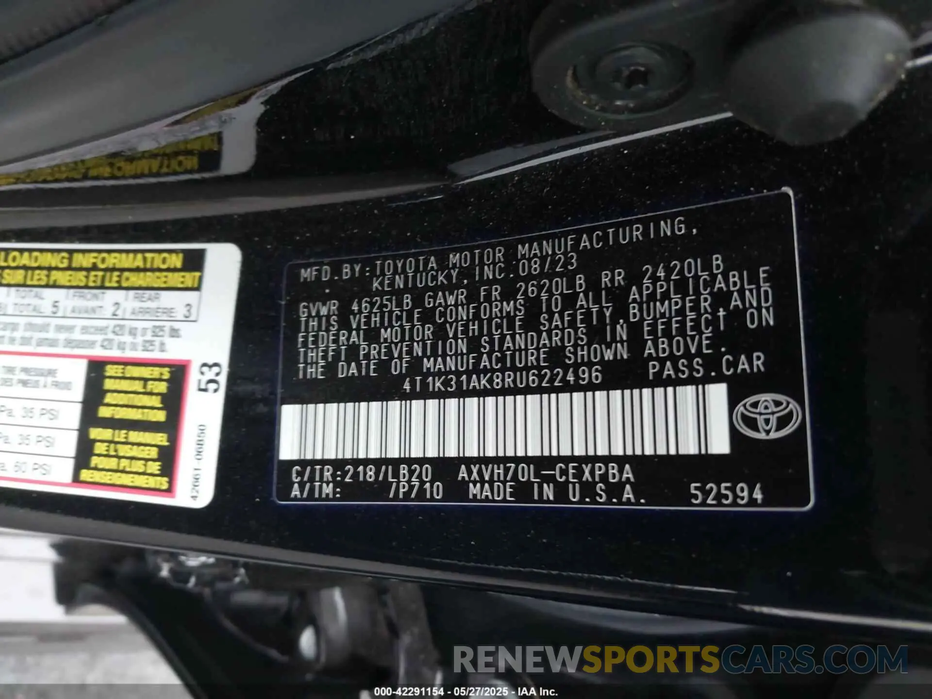 9 fotografías del automóvil dañado 4T1K31AK8RU622496 TOYOTA CAMRY HYBRID 2024