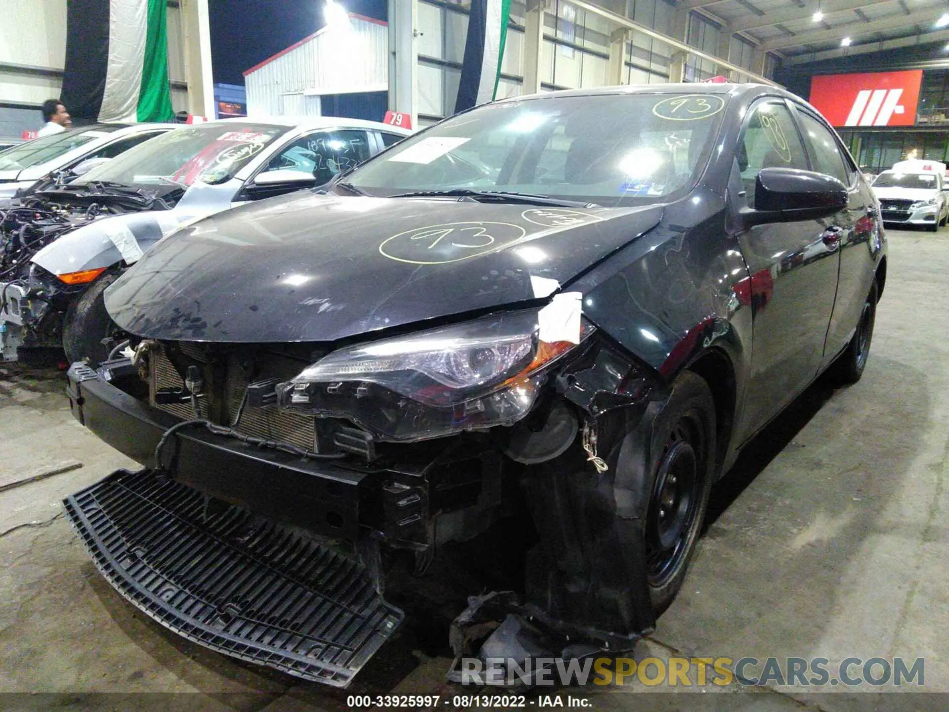 2 fotografías del automóvil dañado 001BURHE3KC165003 TOYOTA COROLLA 2019