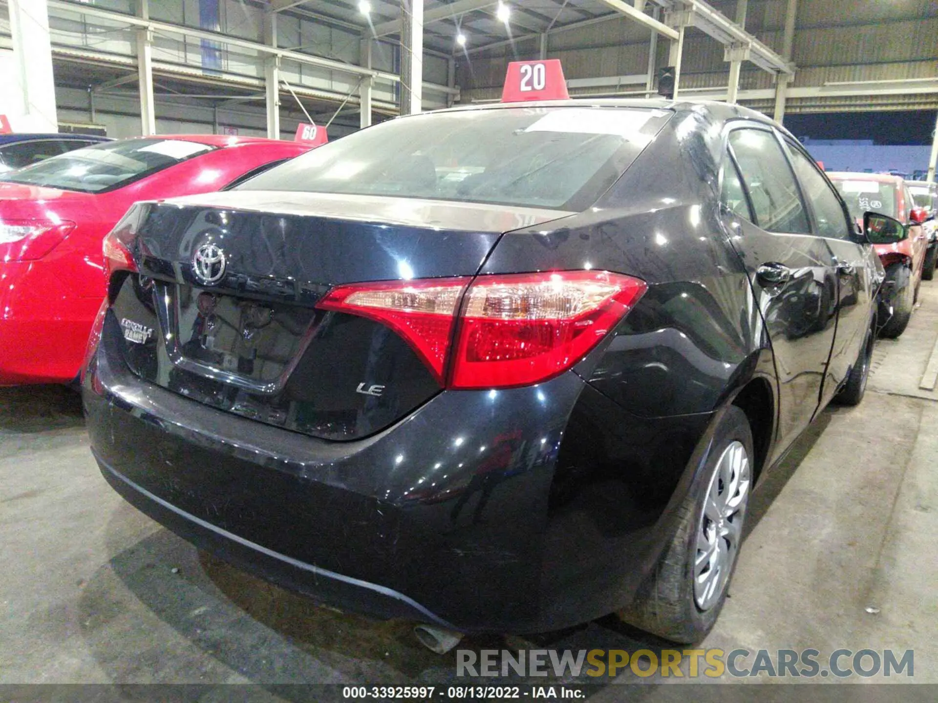 4 fotografías del automóvil dañado 001BURHE3KC165003 TOYOTA COROLLA 2019