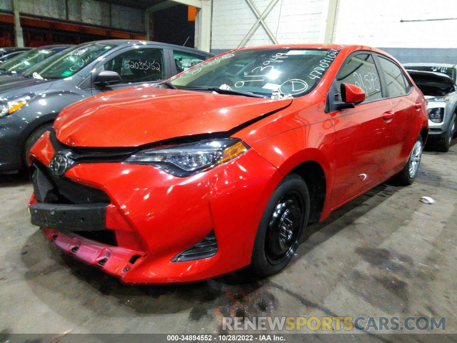2 fotografías del automóvil dañado 00FBURHE2KP913949 TOYOTA COROLLA 2019