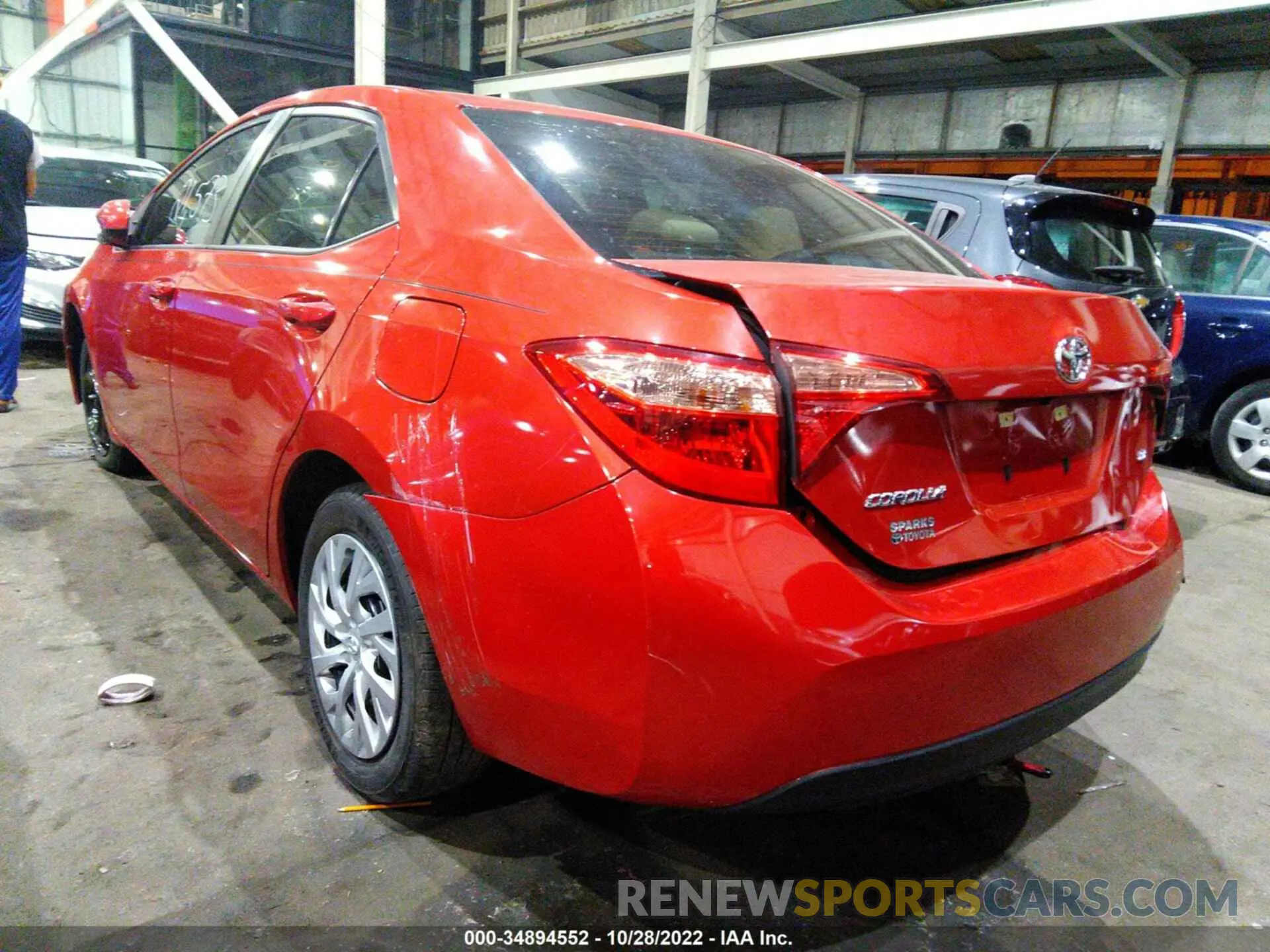 3 fotografías del automóvil dañado 00FBURHE2KP913949 TOYOTA COROLLA 2019