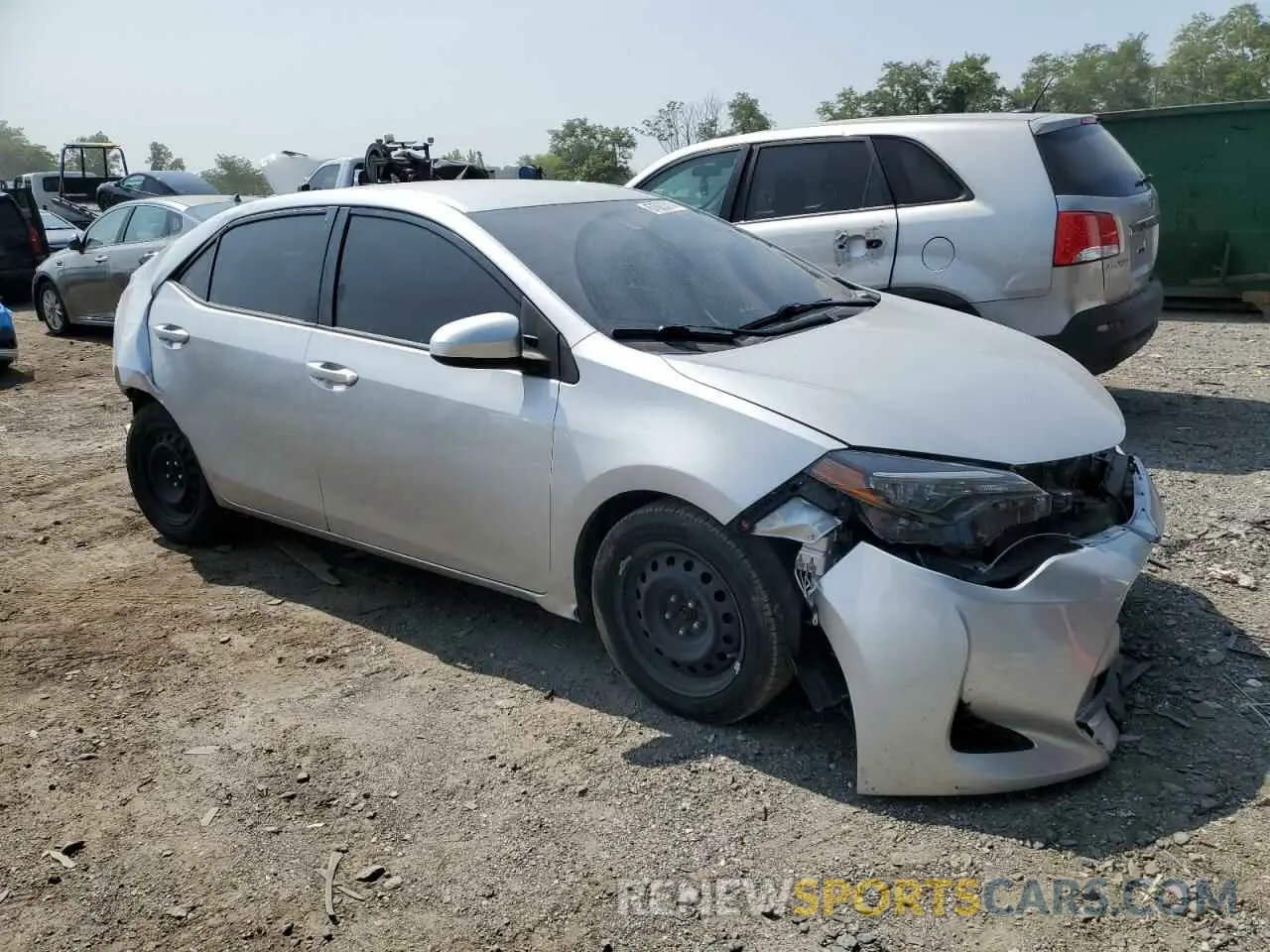 4 fotografías del automóvil dañado 2T1BURHE0KC152838 TOYOTA COROLLA 2019