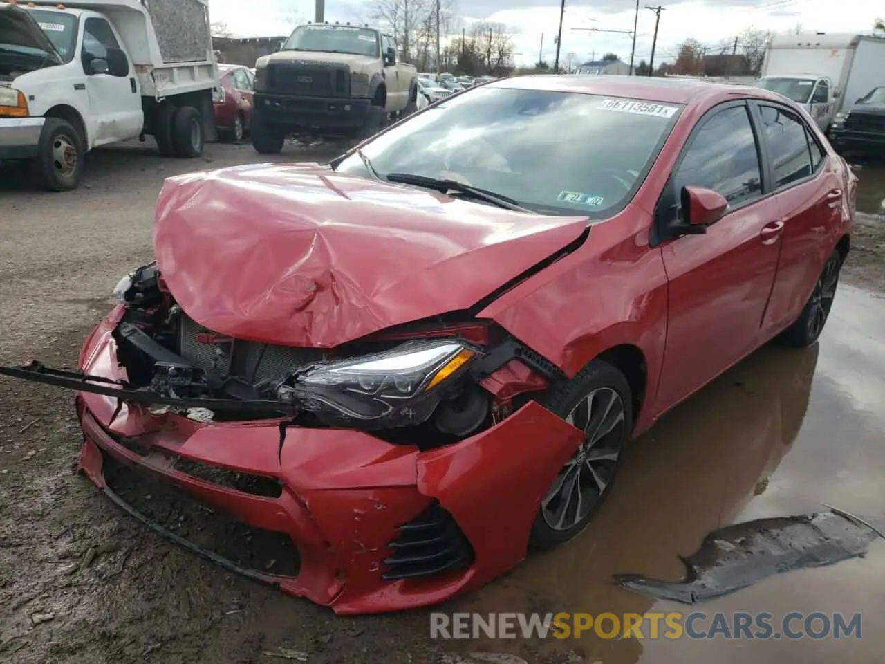 2 fotografías del automóvil dañado 2T1BURHE0KC179604 TOYOTA COROLLA 2019