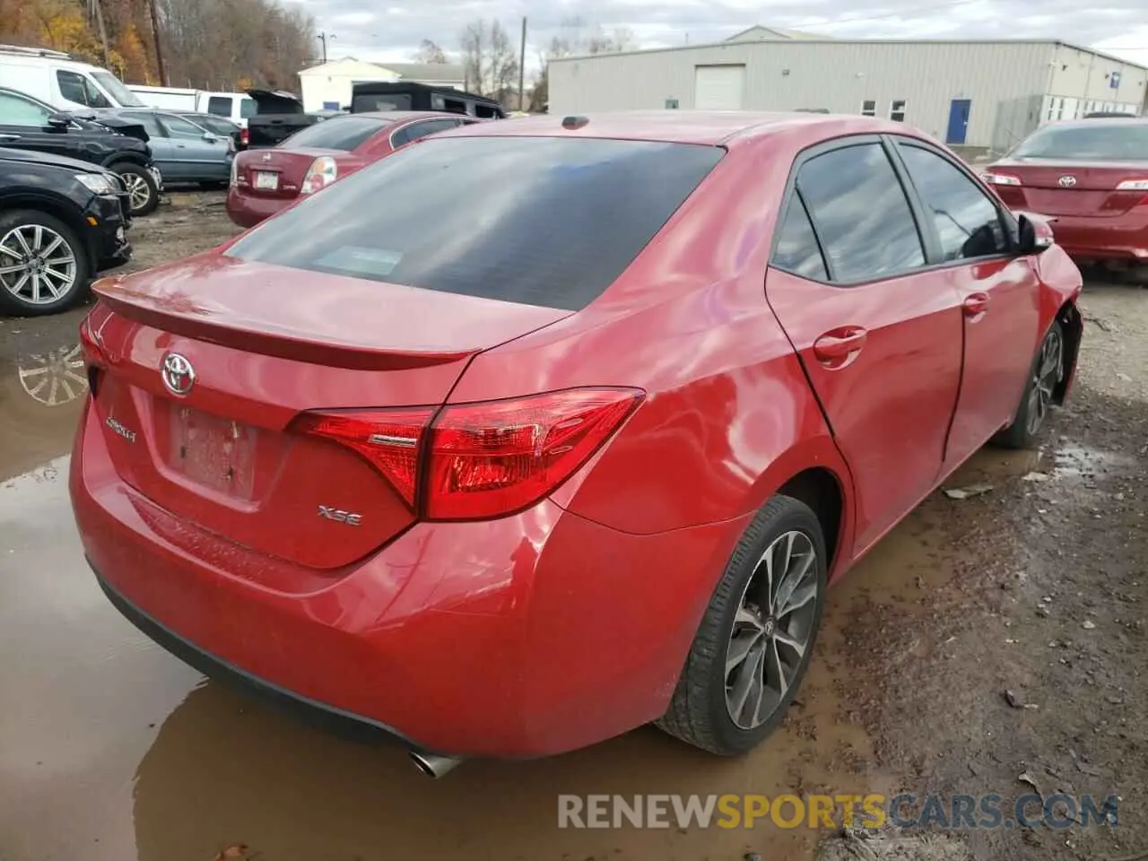 4 fotografías del automóvil dañado 2T1BURHE0KC179604 TOYOTA COROLLA 2019