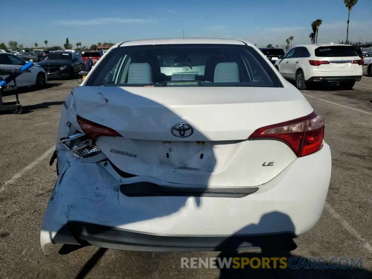 6 fotografías del automóvil dañado 2T1BURHE1KC127320 TOYOTA COROLLA 2019