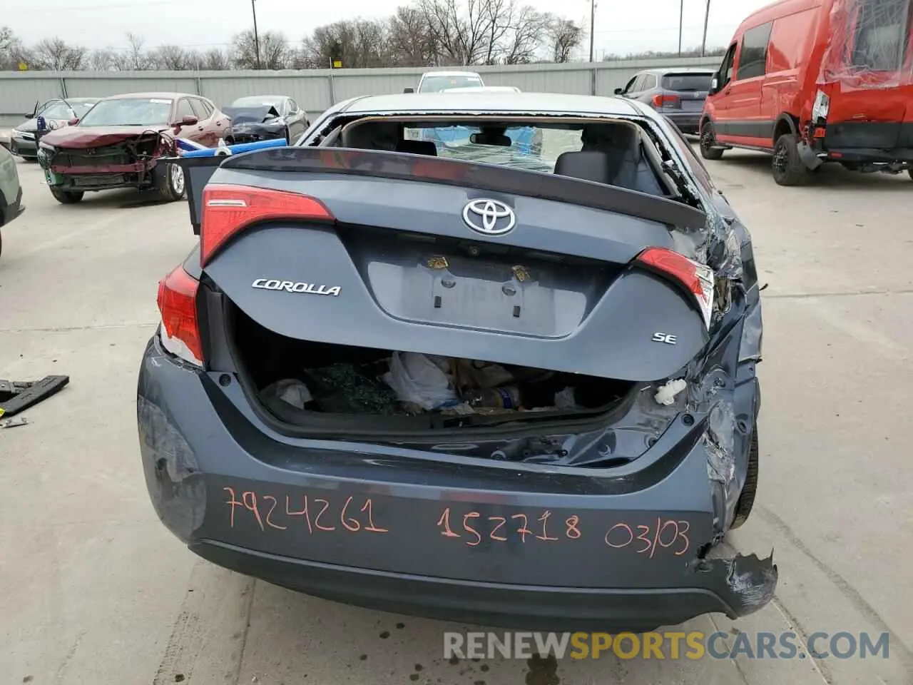 6 fotografías del automóvil dañado 2T1BURHE1KC152718 TOYOTA COROLLA 2019
