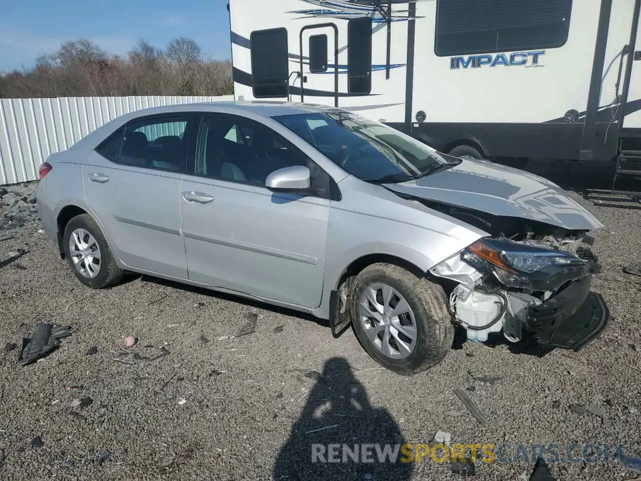 4 fotografías del automóvil dañado 2T1BURHE1KC154095 TOYOTA COROLLA 2019