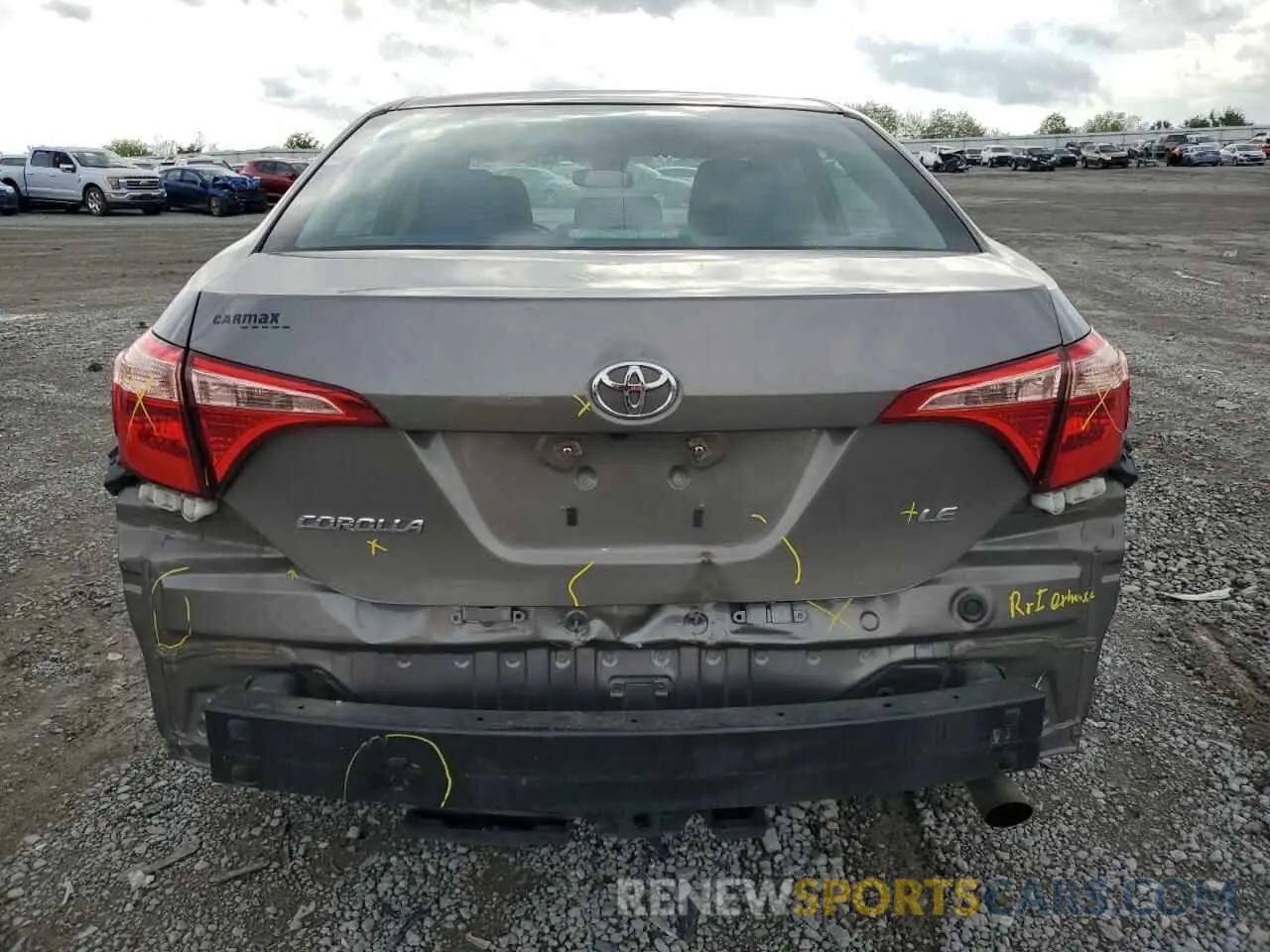 6 fotografías del automóvil dañado 2T1BURHE1KC154338 TOYOTA COROLLA 2019