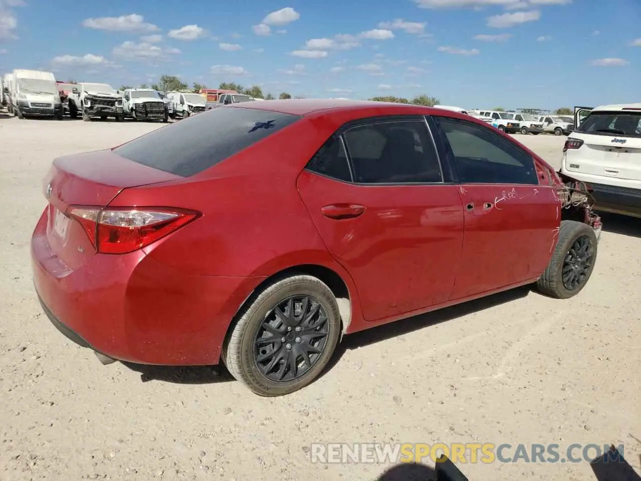 3 fotografías del automóvil dañado 2T1BURHE1KC170152 TOYOTA COROLLA 2019
