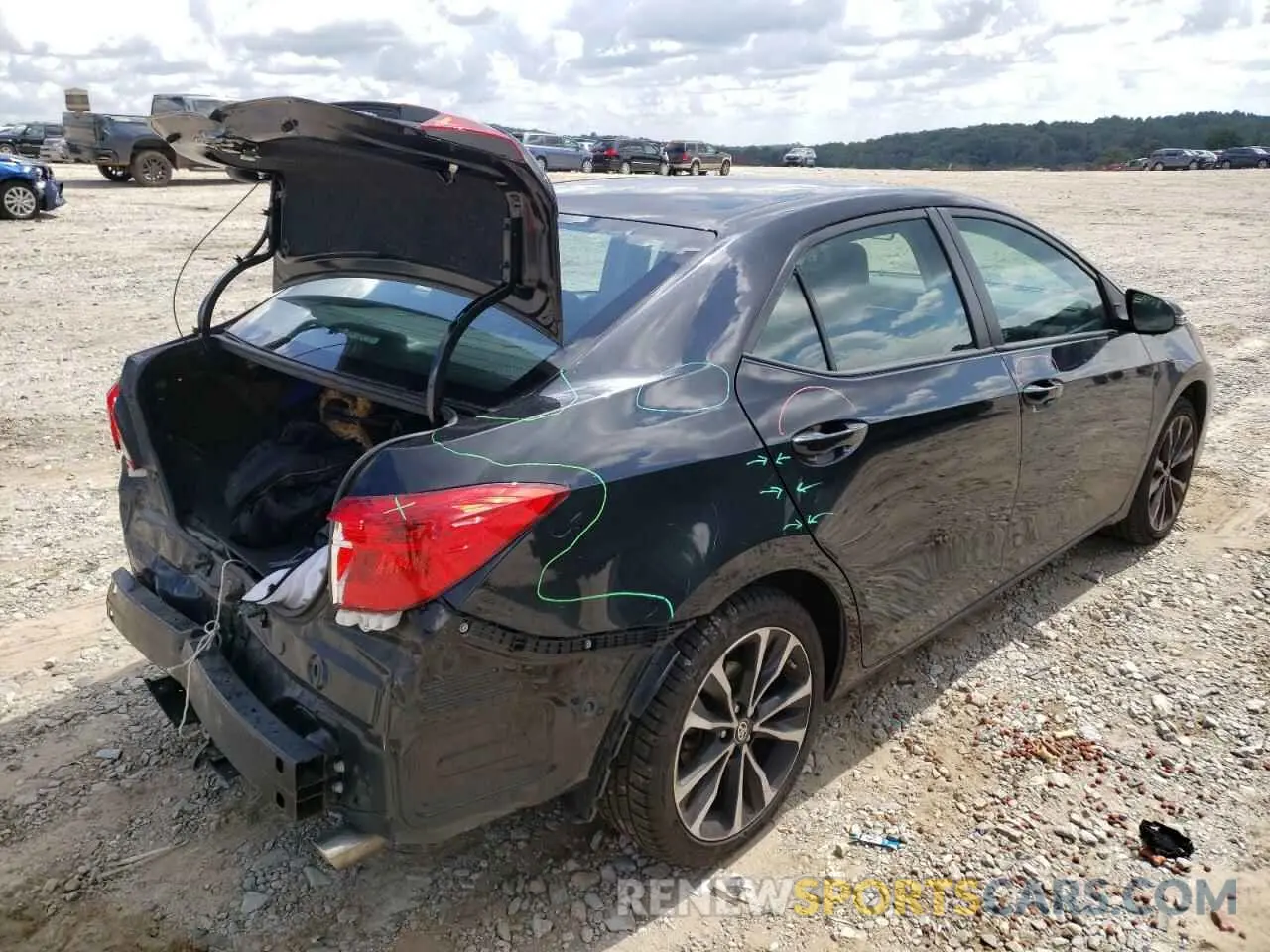 4 fotografías del automóvil dañado 2T1BURHE1KC242452 TOYOTA COROLLA 2019