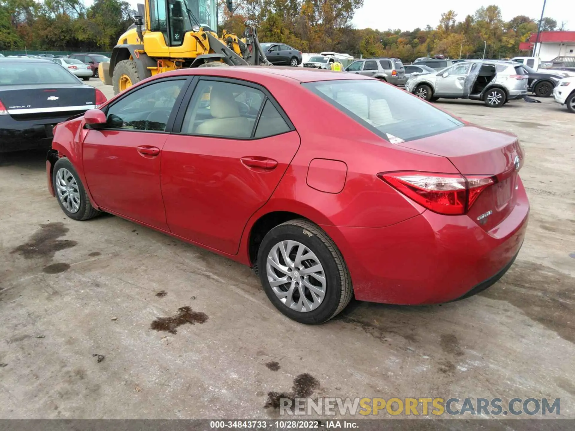 3 fotografías del automóvil dañado 2T1BURHE2KC131683 TOYOTA COROLLA 2019