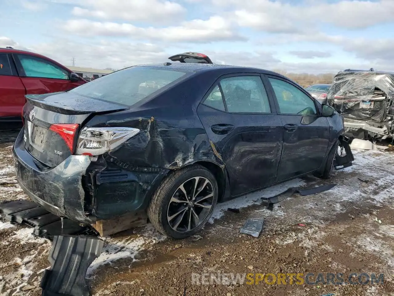 3 fotografías del automóvil dañado 2T1BURHE2KC169138 TOYOTA COROLLA 2019