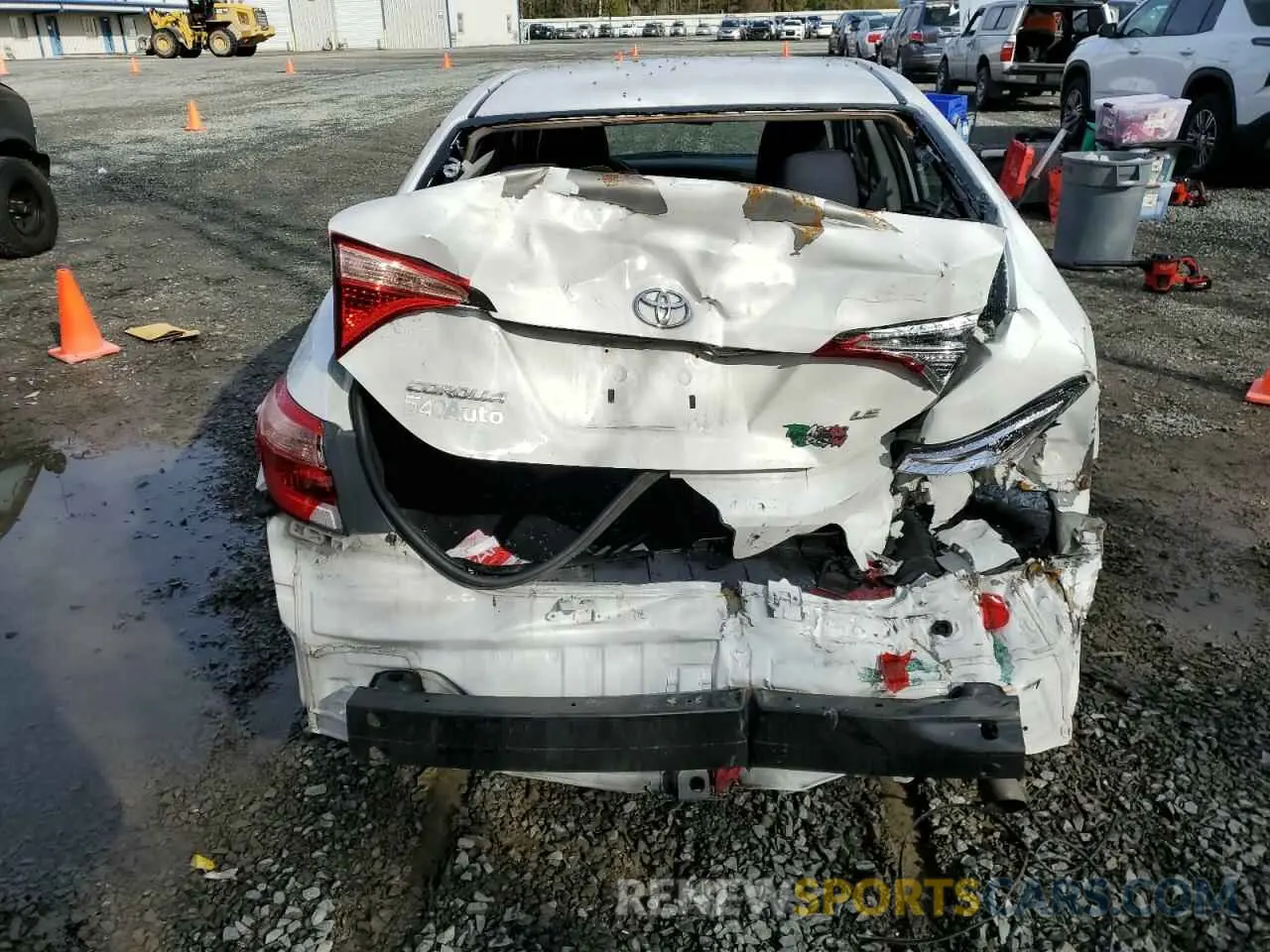 6 fotografías del automóvil dañado 2T1BURHE2KC203496 TOYOTA COROLLA 2019
