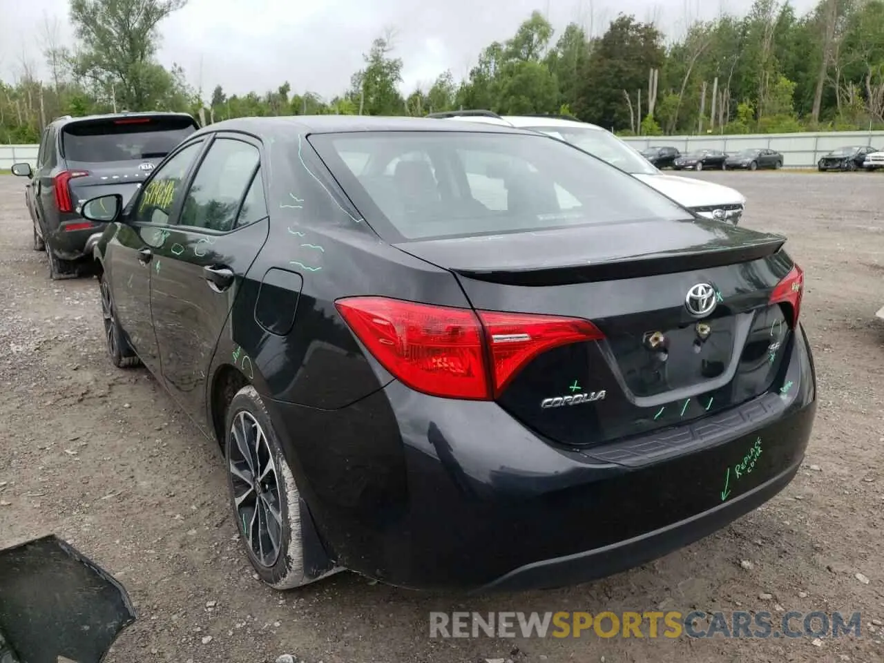 3 fotografías del automóvil dañado 2T1BURHE3KC178320 TOYOTA COROLLA 2019