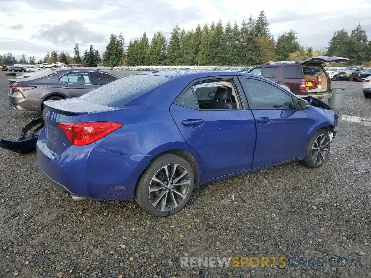 3 fotografías del automóvil dañado 2T1BURHE3KC239617 TOYOTA COROLLA 2019