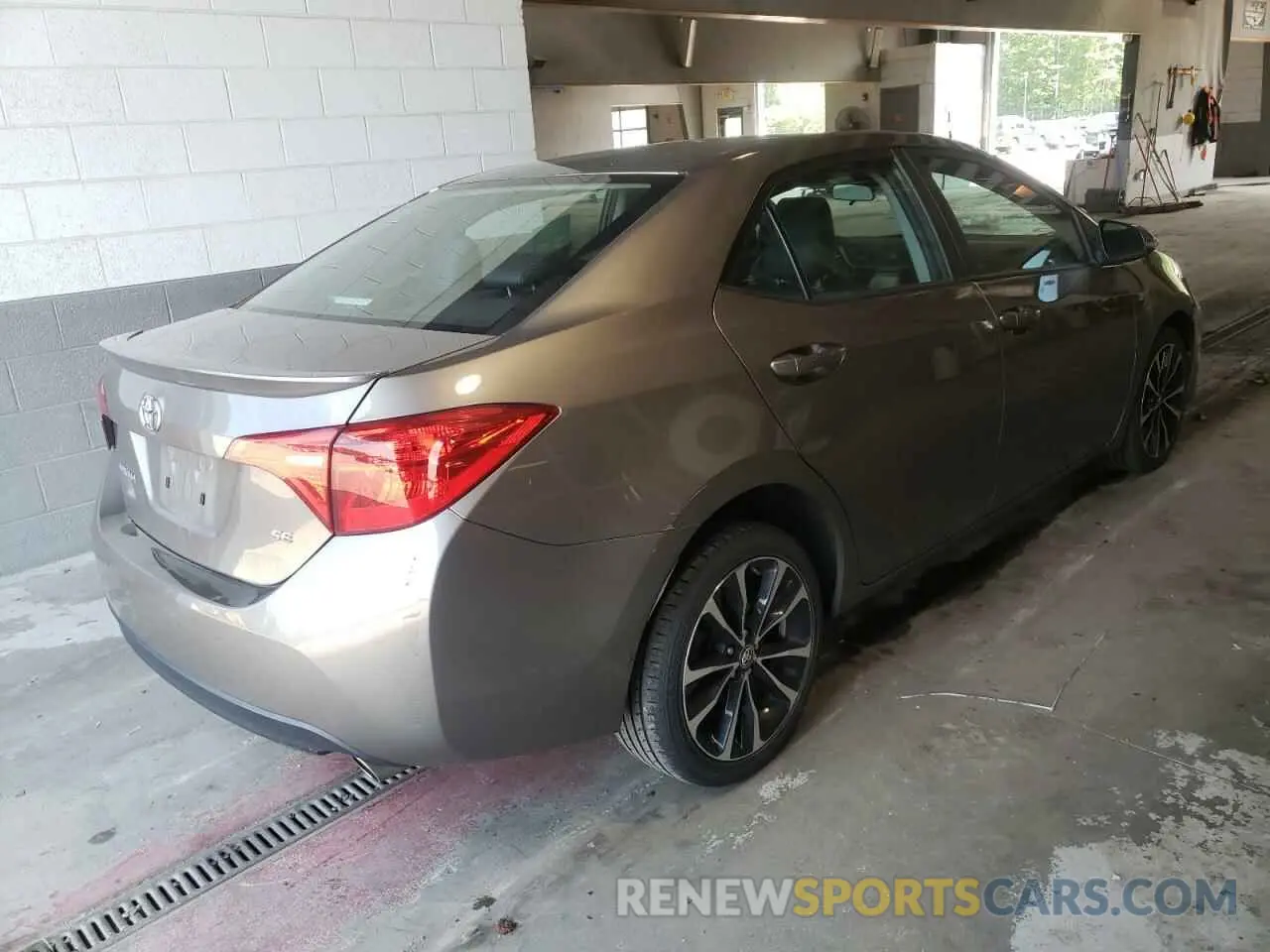 4 fotografías del automóvil dañado 2T1BURHE4KC225225 TOYOTA COROLLA 2019