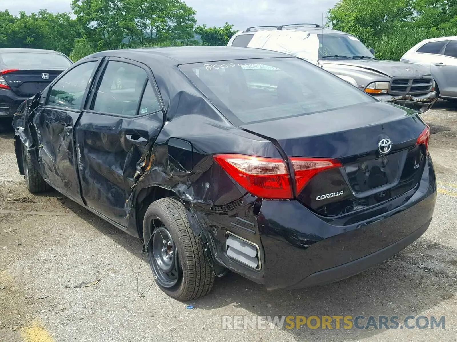 3 fotografías del automóvil dañado 2T1BURHE5KC148459 TOYOTA COROLLA 2019