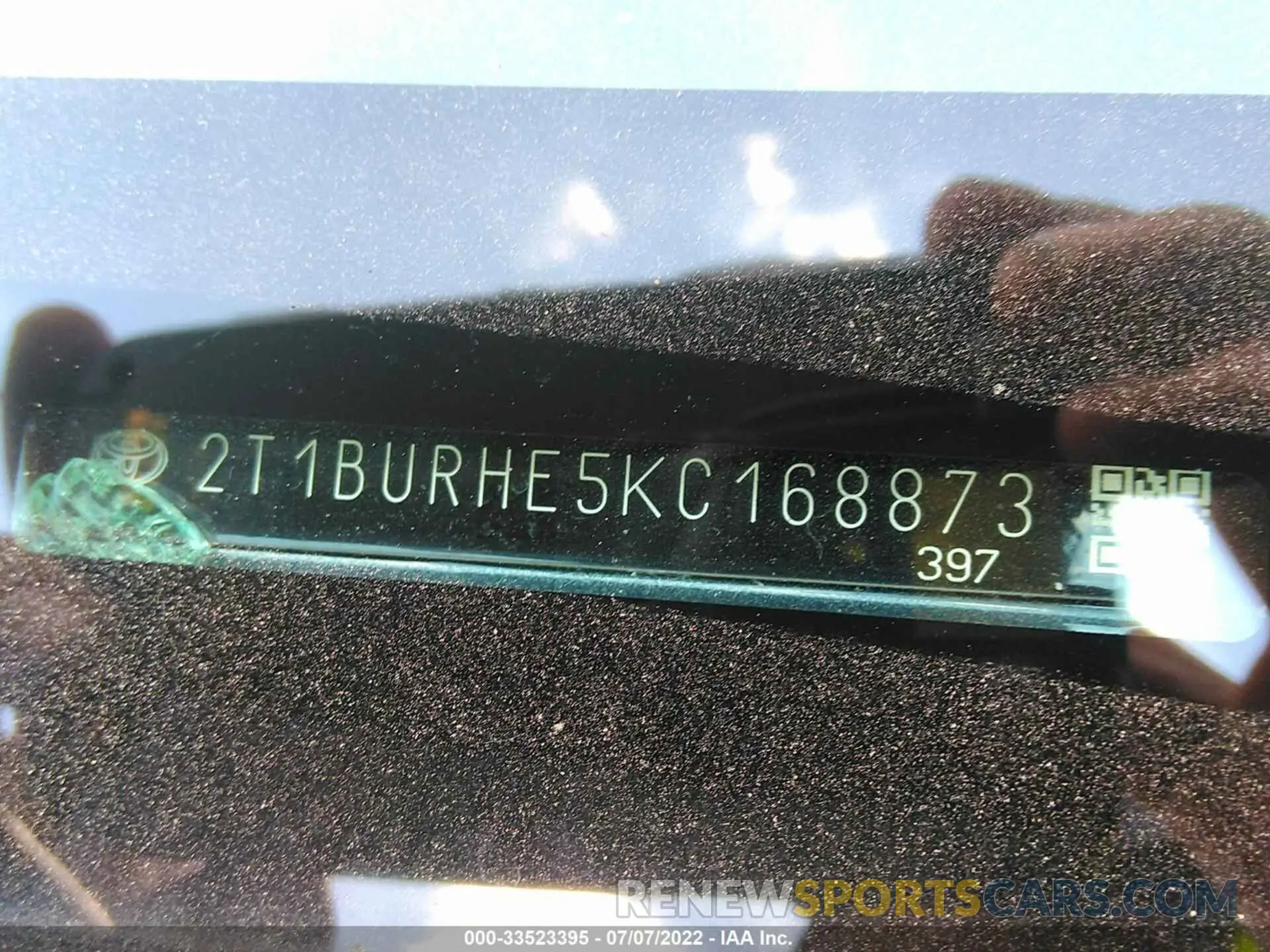 9 fotografías del automóvil dañado 2T1BURHE5KC168873 TOYOTA COROLLA 2019