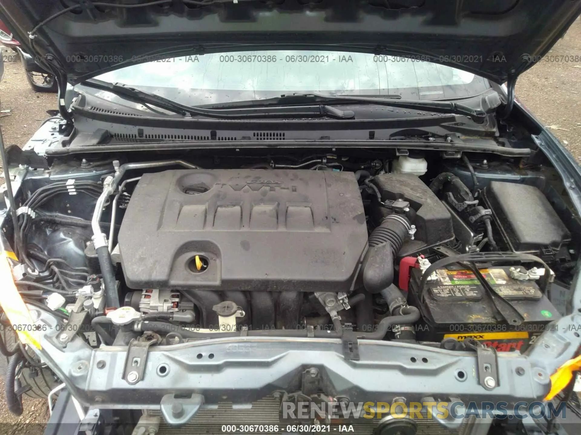 10 fotografías del automóvil dañado 2T1BURHE5KC182322 TOYOTA COROLLA 2019