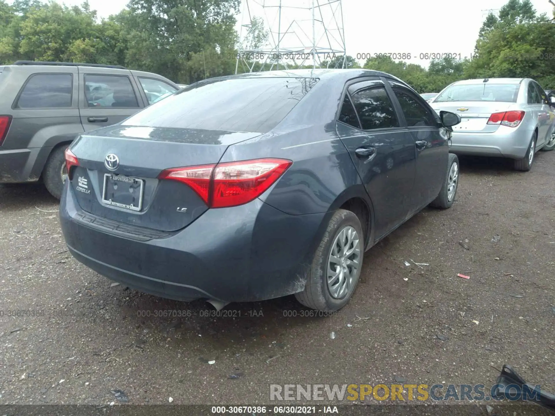 4 fotografías del automóvil dañado 2T1BURHE5KC182322 TOYOTA COROLLA 2019