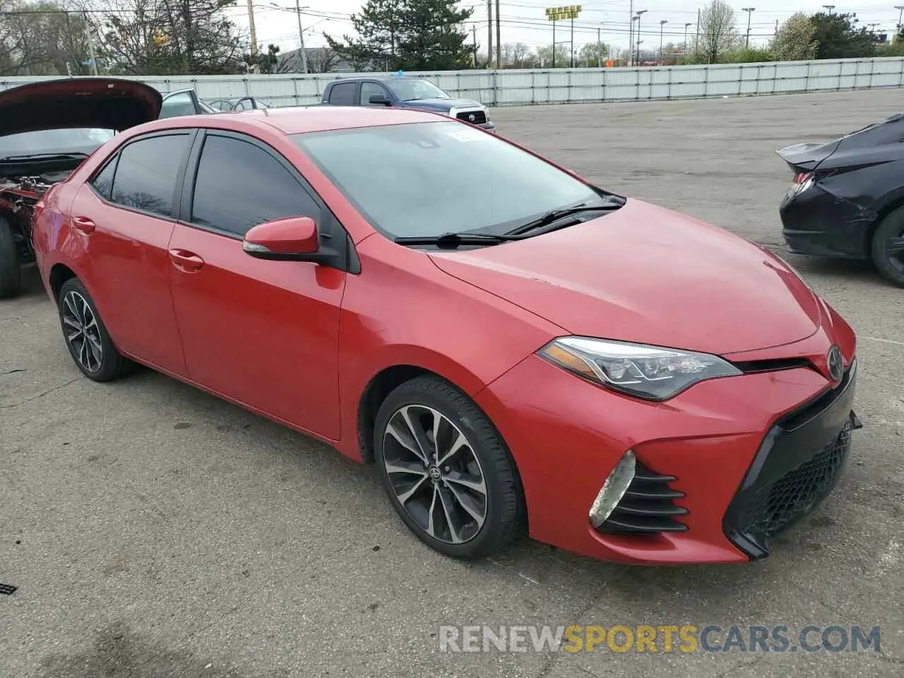 4 fotografías del automóvil dañado 2T1BURHE5KC206876 TOYOTA COROLLA 2019