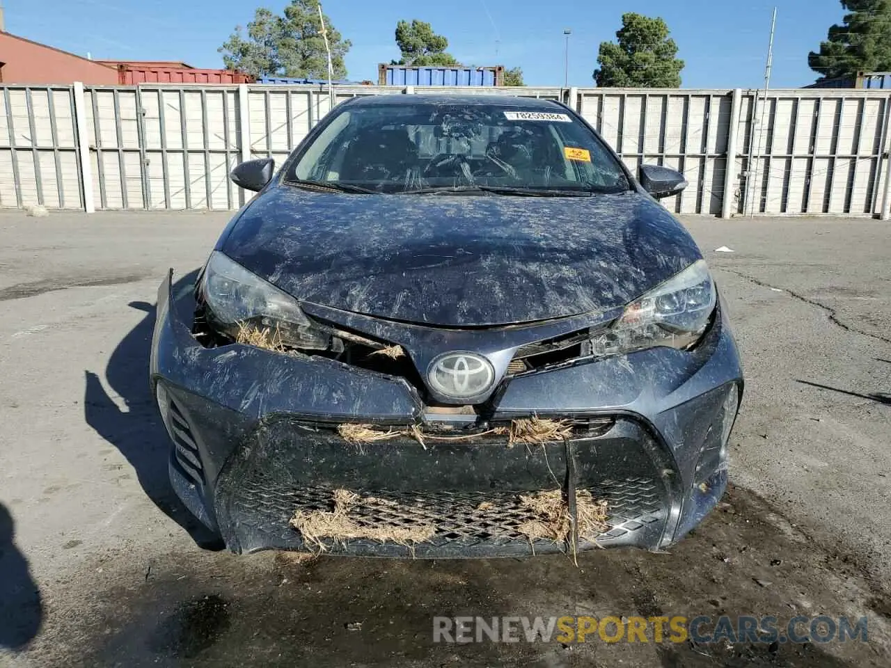 5 fotografías del automóvil dañado 2T1BURHE5KC219322 TOYOTA COROLLA 2019