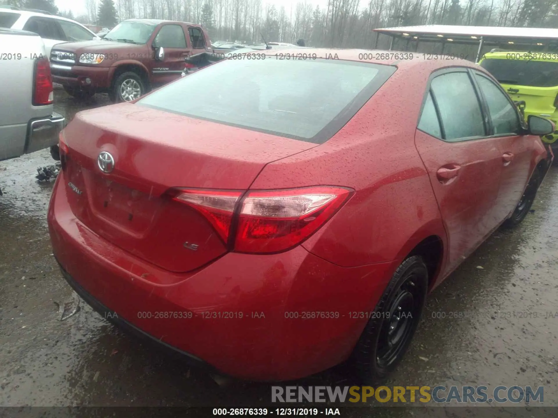 4 fotografías del automóvil dañado 2T1BURHE5KC232636 TOYOTA COROLLA 2019