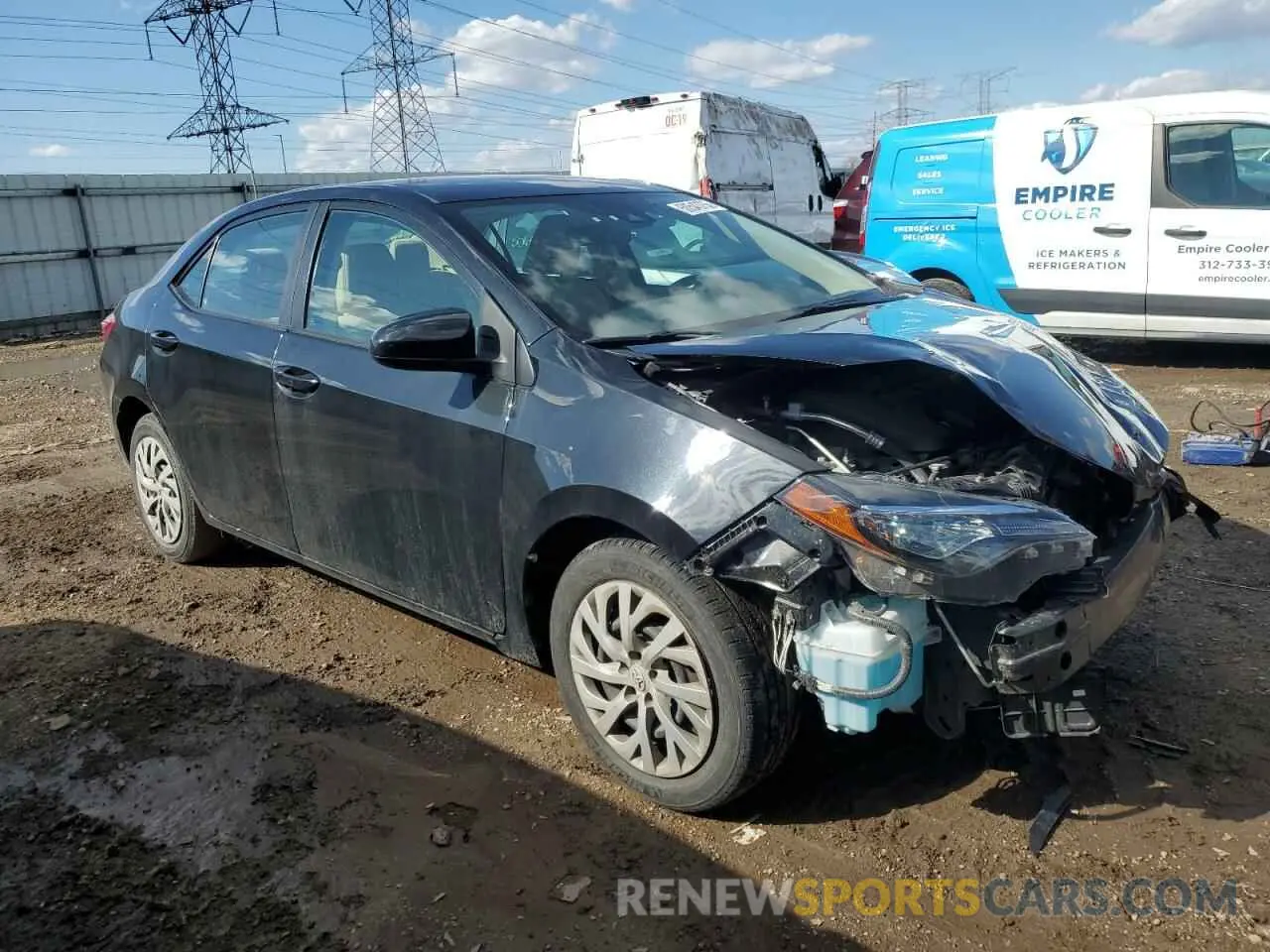 4 fotografías del automóvil dañado 2T1BURHE5KC246570 TOYOTA COROLLA 2019