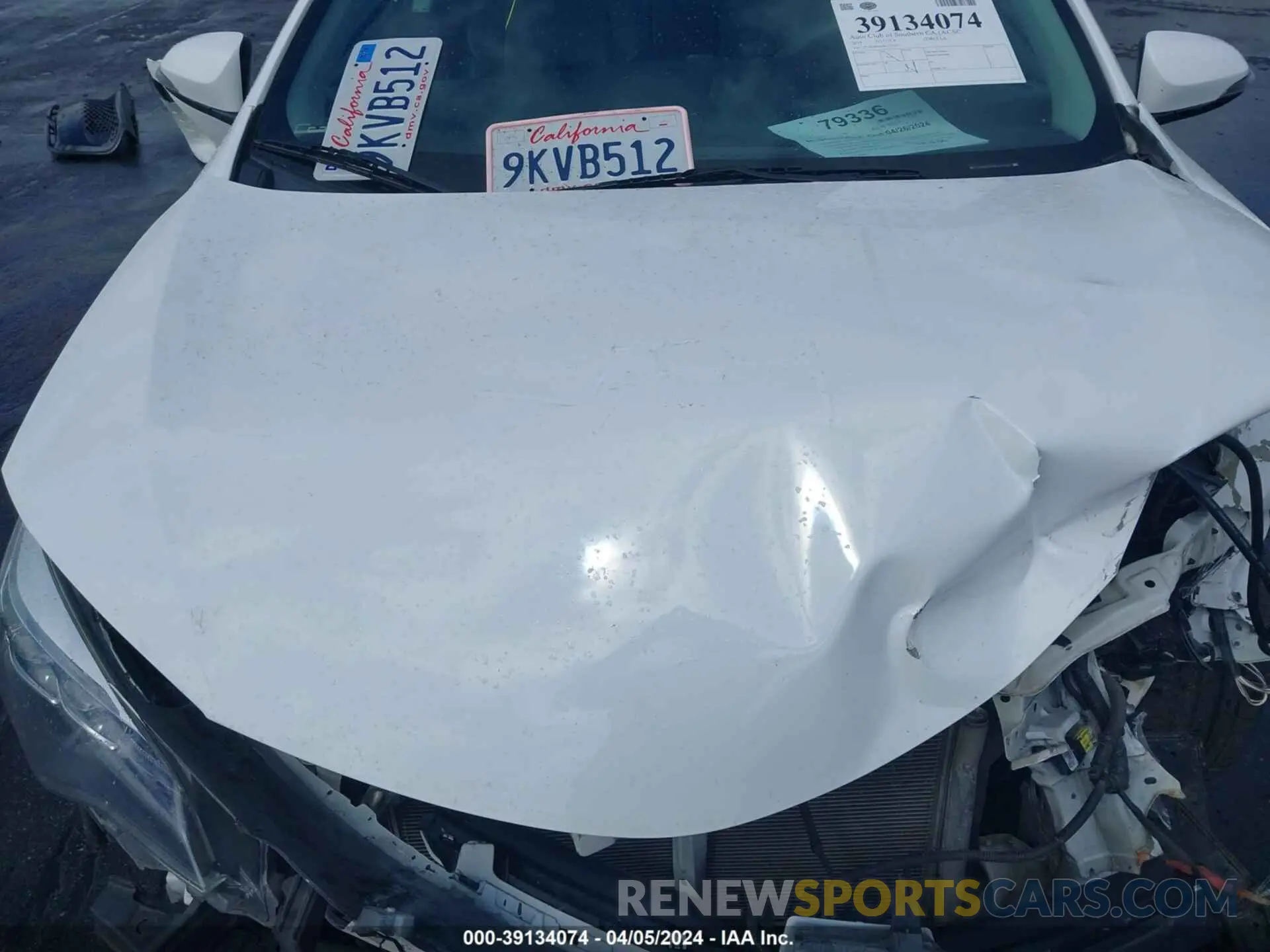 10 fotografías del automóvil dañado 2T1BURHE6KC172267 TOYOTA COROLLA 2019