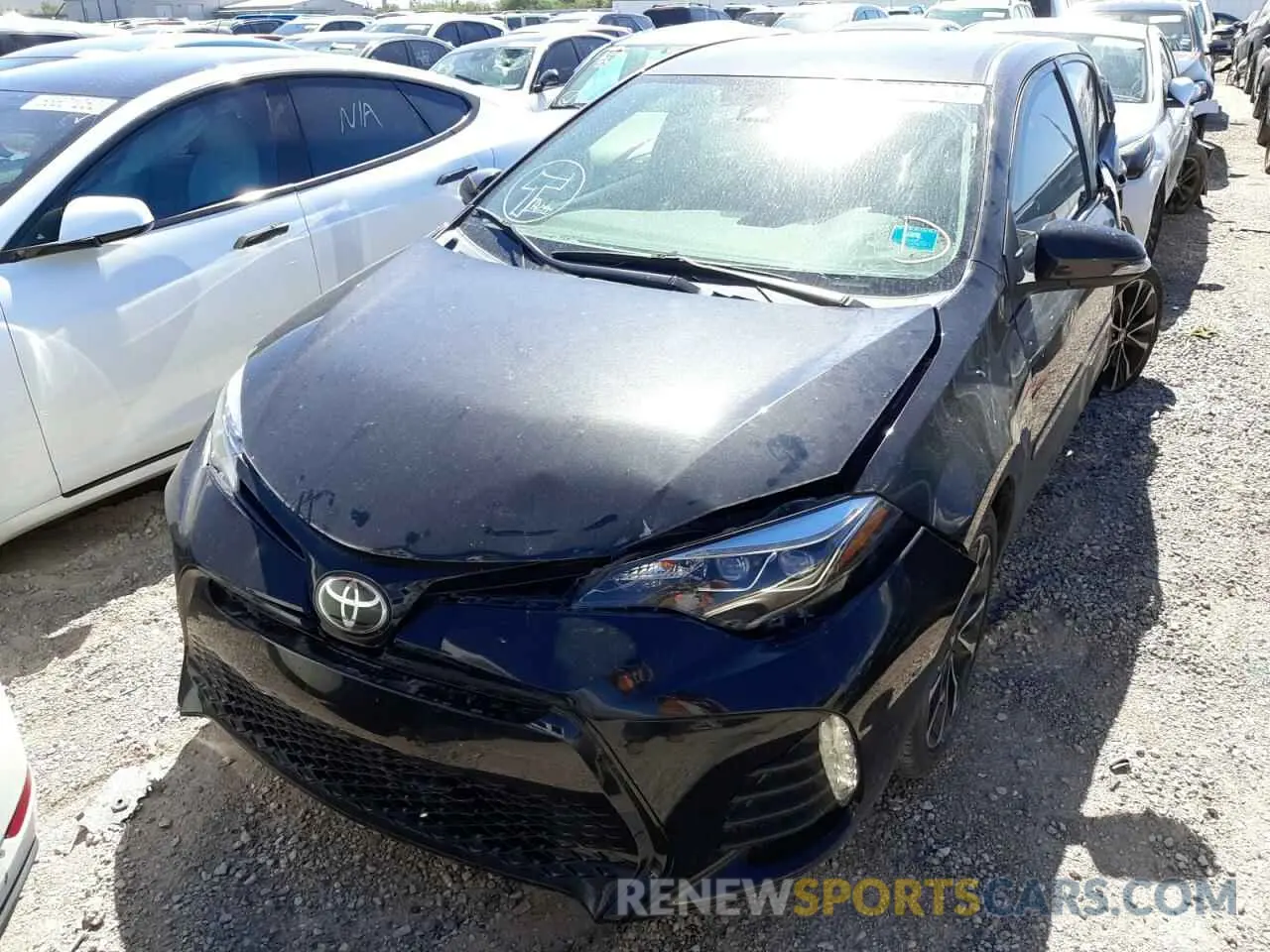 2 fotografías del automóvil dañado 2T1BURHE6KC181440 TOYOTA COROLLA 2019