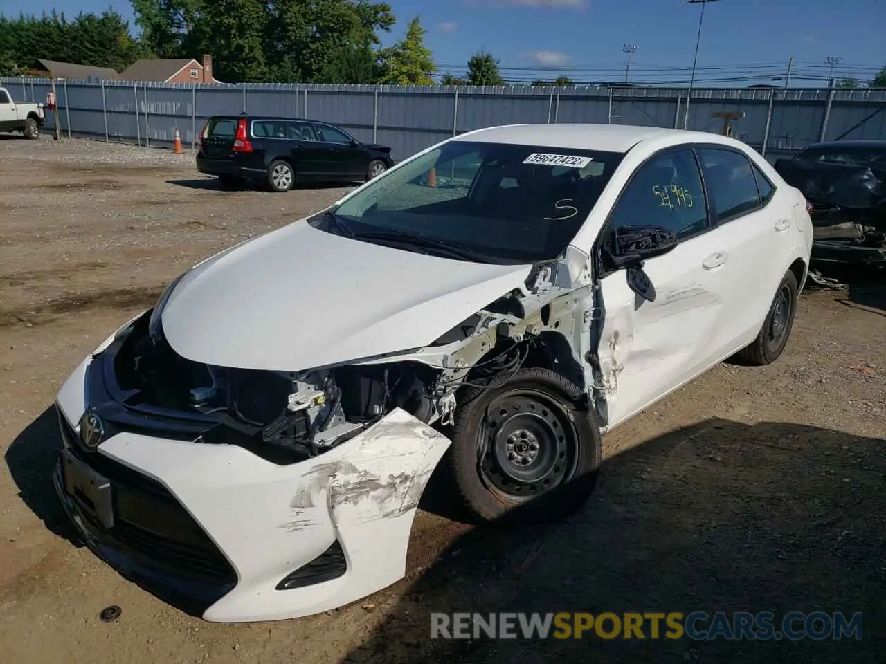 2 fotografías del automóvil dañado 2T1BURHE7KC186405 TOYOTA COROLLA 2019