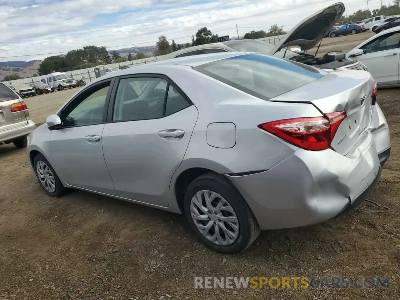 2 fotografías del automóvil dañado 2T1BURHE7KC202988 TOYOTA COROLLA 2019