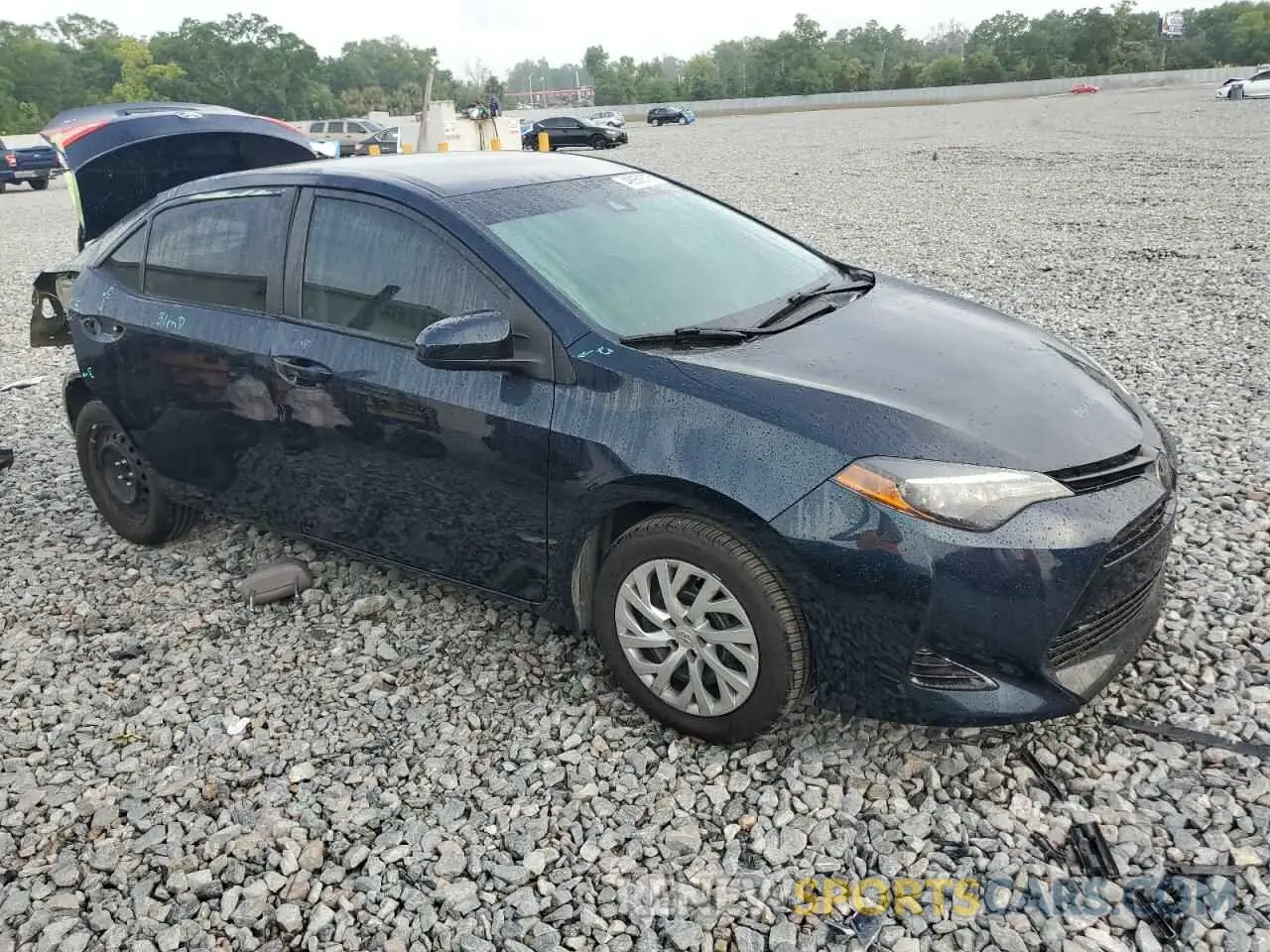 4 fotografías del automóvil dañado 2T1BURHE8KC144759 TOYOTA COROLLA 2019
