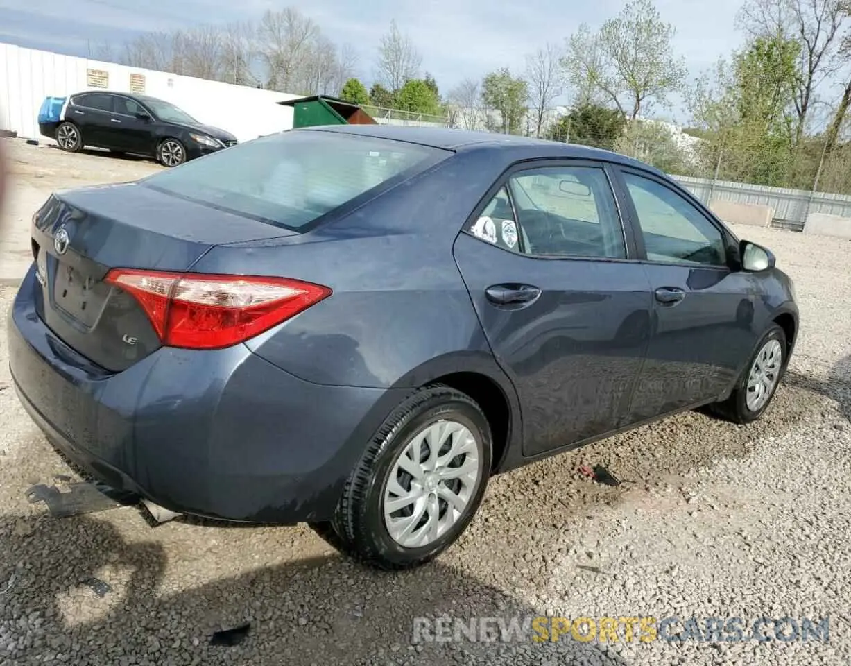3 fotografías del automóvil dañado 2T1BURHE8KC145636 TOYOTA COROLLA 2019