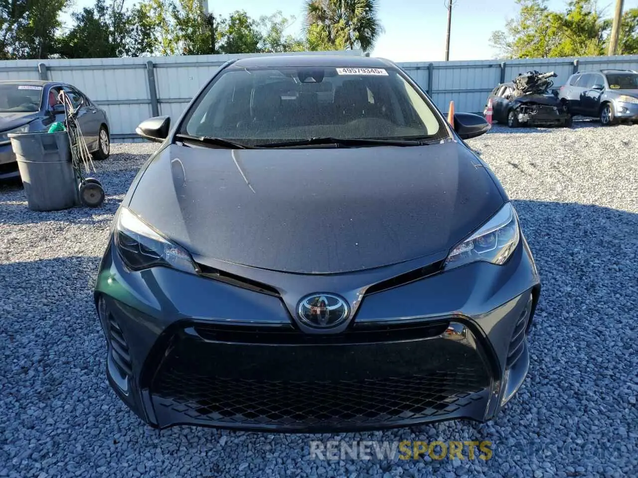 5 fotografías del automóvil dañado 2T1BURHE8KC219752 TOYOTA COROLLA 2019